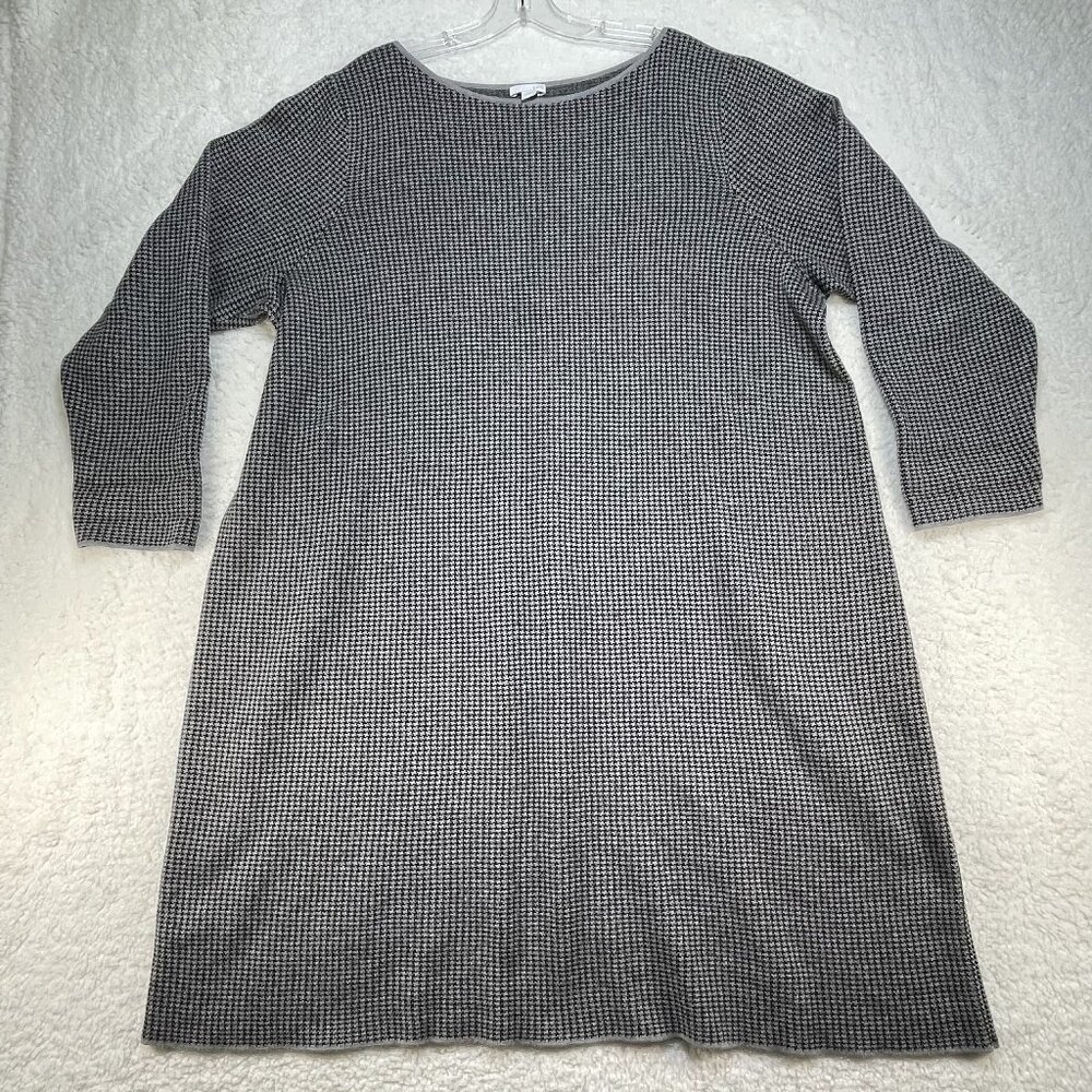 J. Jill Dress Womens Size 2X Gray and Black Herringbone Long Sleeve Never Worn